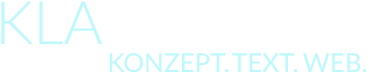 Logo KlaKonzept. Konzept. Text. Web.